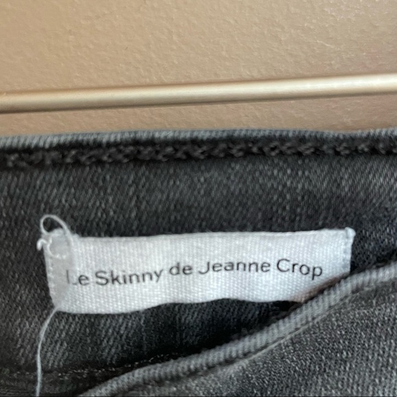 Frame Le‎ Skinny De Jeanne Triangle Hem Crop Skinny Jeans In Black Tull Size 28 - Picture 6 of 10